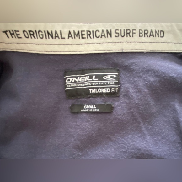 O'NEILL Blue & Gold Striped Collared Shirt Men S Small Tailored Fit - Picture 5 of 6